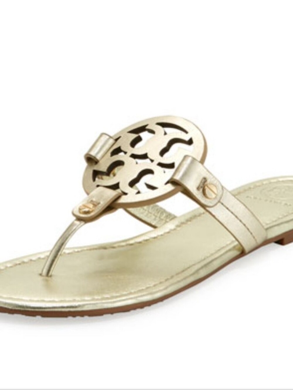Tory Burch Miller Spark Gold Leather Sandals Size 9
